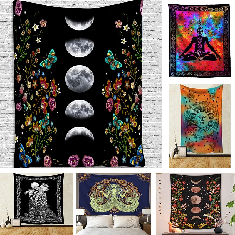 Настенный Коврик для йоги с рисунком черепа|Гобелен| |