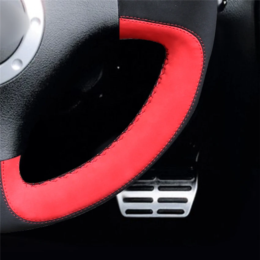 

Hand-stitched Black Genuine Suede Car Steering Wheel Cover for Audi A3 2000-2003 A4 2003-2005 RS 6 2003 S4 2004-2006 TT