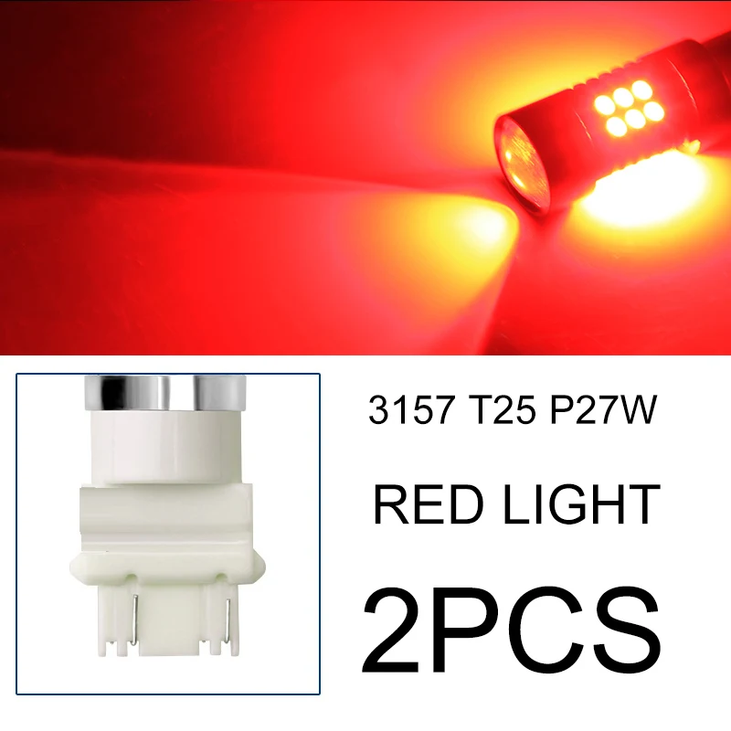 3157 T25 P27W BraveWay 2 шт. 1156 P21W BA15S 1157 3157 7443 светодиодный светильник, автомобильный светильник с поворотным сигналом, задний тормозной светильник, светодиодный дневной светильник, DRL - Испускаемый цвет: 3157 T25 P27W