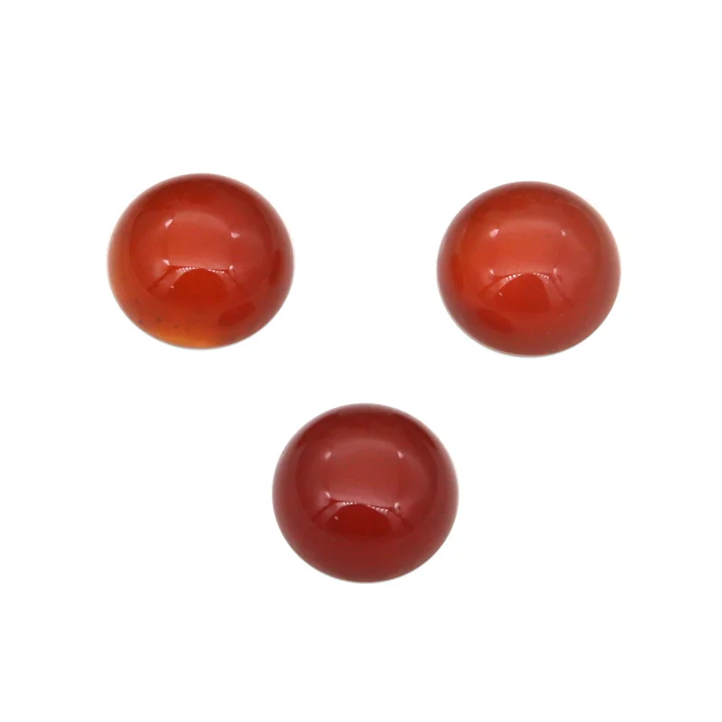 

5pcs Red Agate Cabochons Cab Round Shape 6/8/10mm Flat Back Natural Stone Dome For Making Jewelry Ring Earing DIY Pendant Craft