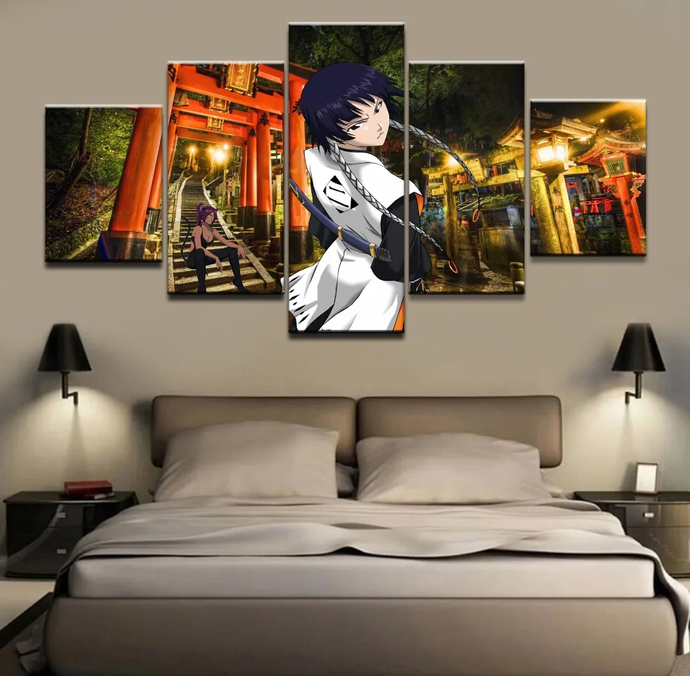

Modular Hd Prints Pictures Home Decoration 5 Pieces Bleach Paintings Canvas Animation Poster Wall Art For Living Room Framework