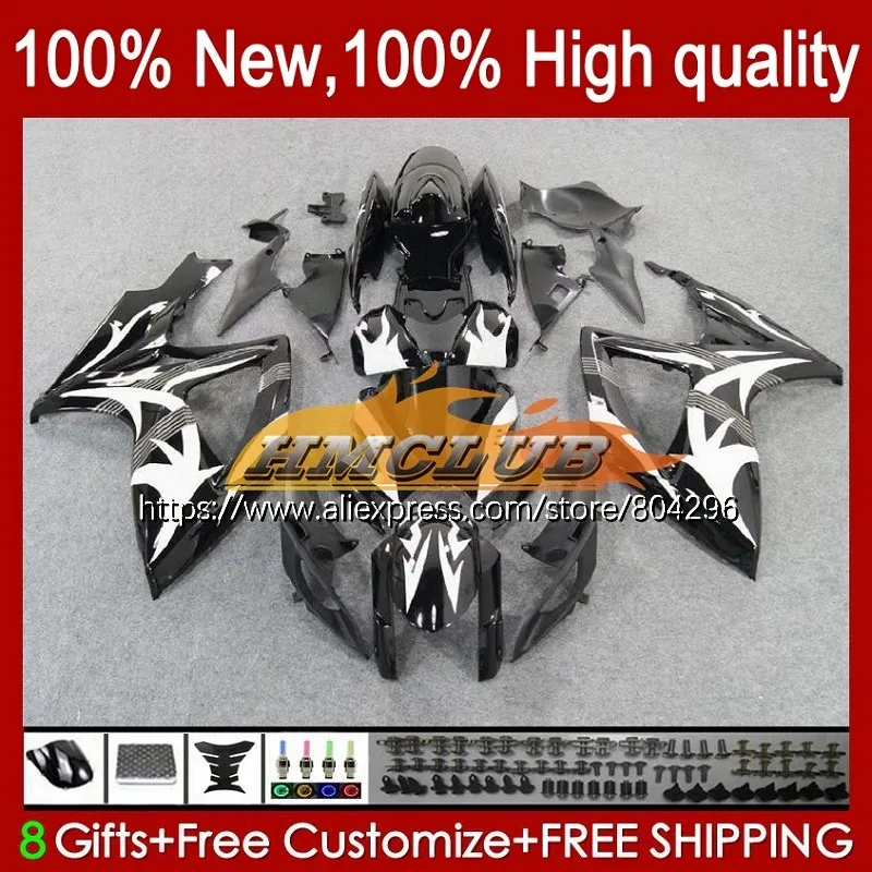 

600/750 Body For SUZUKI GSXR600 K6 GSXR750 White black GSXR 600 750 29No.52 GSX R750 GSXR-750 06 07 GSX-R600 2006 2007 Fairing