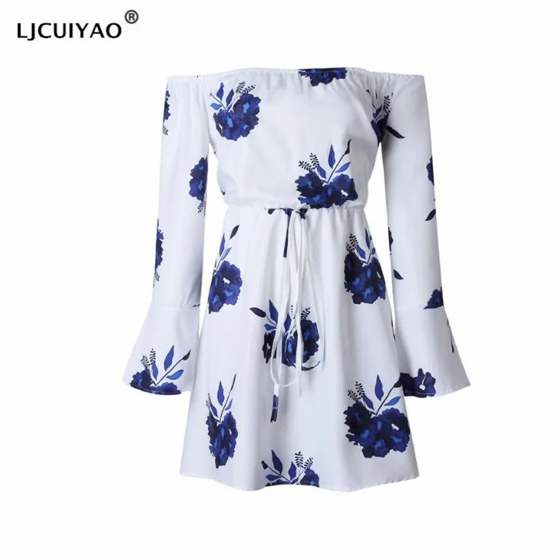 Сексуальное женское платье LJCUIYAO летнее шифоновое с открытыми плечами и