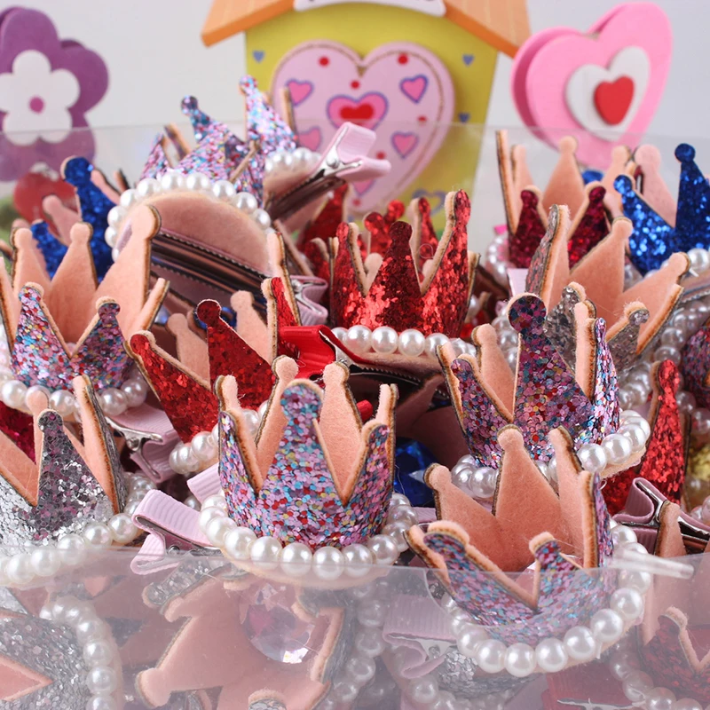 6 цветов милые заколки для собак ручной работы стерео корона с зажимом крокодил