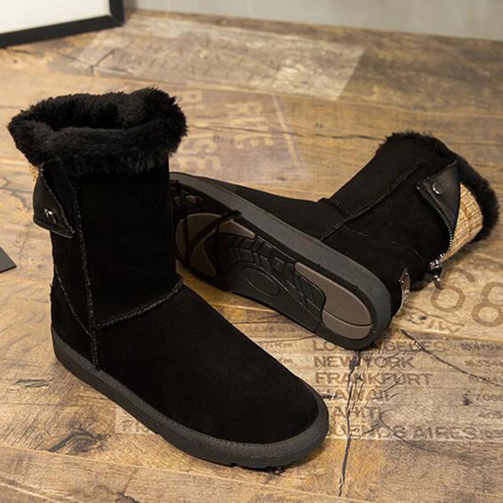 

2020 Winter flats boots women shoes warm Snow Boots Casual ladies Cotton shoes Plus velvet Women Middle tube boots ay163