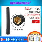 Антенна 3G 3DBI SMA типа папа, внешняя антенна 3g 1710  2690 МГц для маршрутизатора Huawei, повторитель модема, 20 шт.