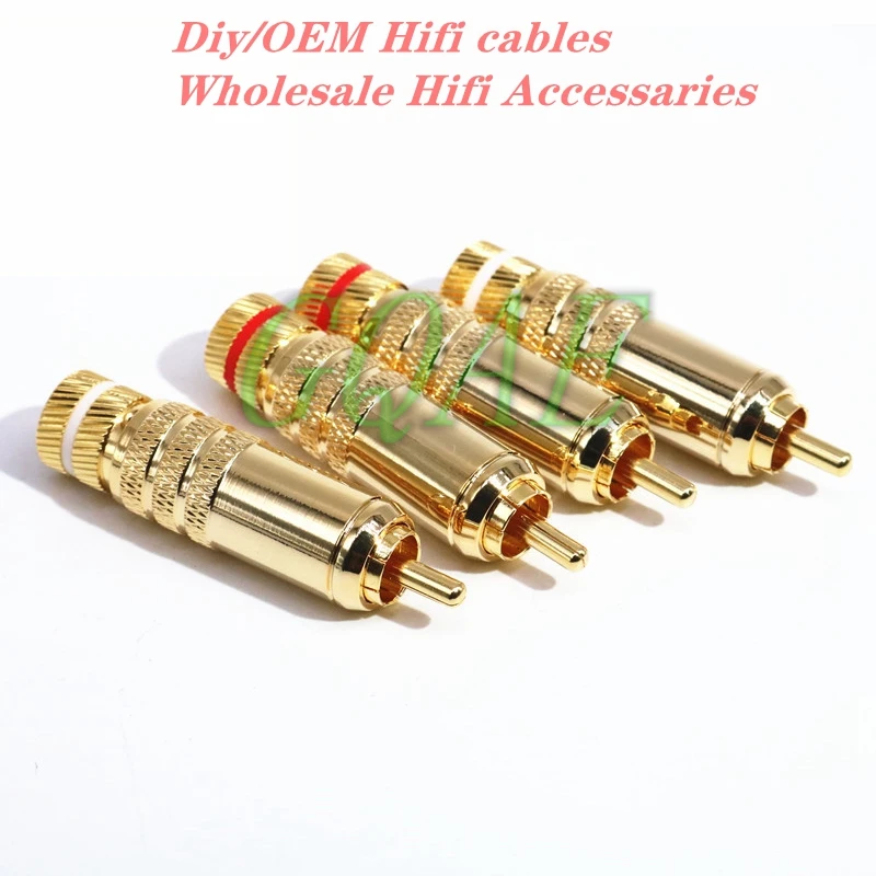 Hi-Fi позолоченный RCA штекер Hi-end паяльный аудиокабель сделай сам Интерконнектор