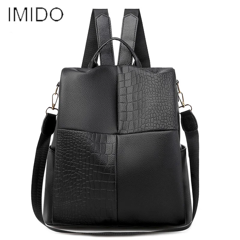 Мягкий кожаный женский рюкзак новая мода Большой Вместительный для путешествий