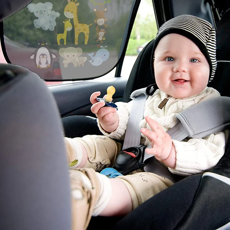 

2 Pieces Car Window Sun Visor Cartoon Patterned Car Side Sun Visor Protect Baby Sun Visor