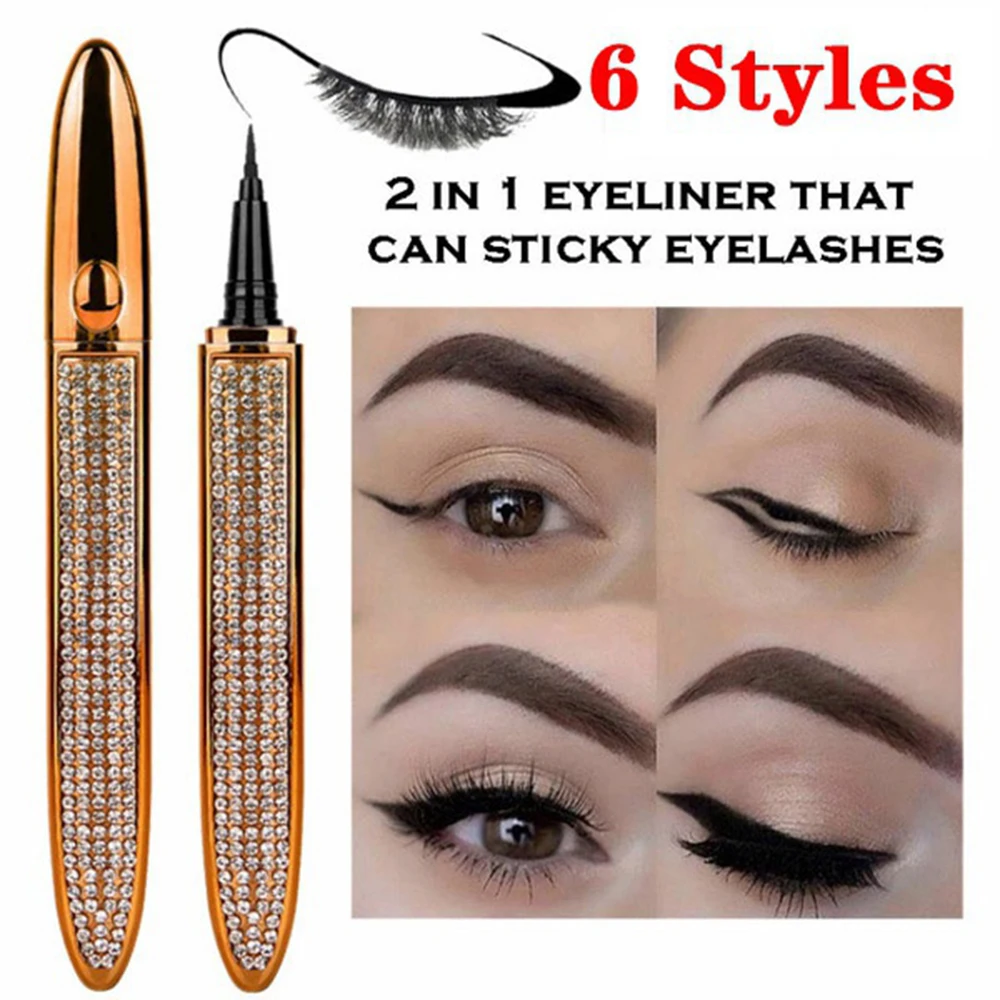 2 в 1 магия ресниц самоклеющаяся жидкая подводка для глаз набор Инструмент
