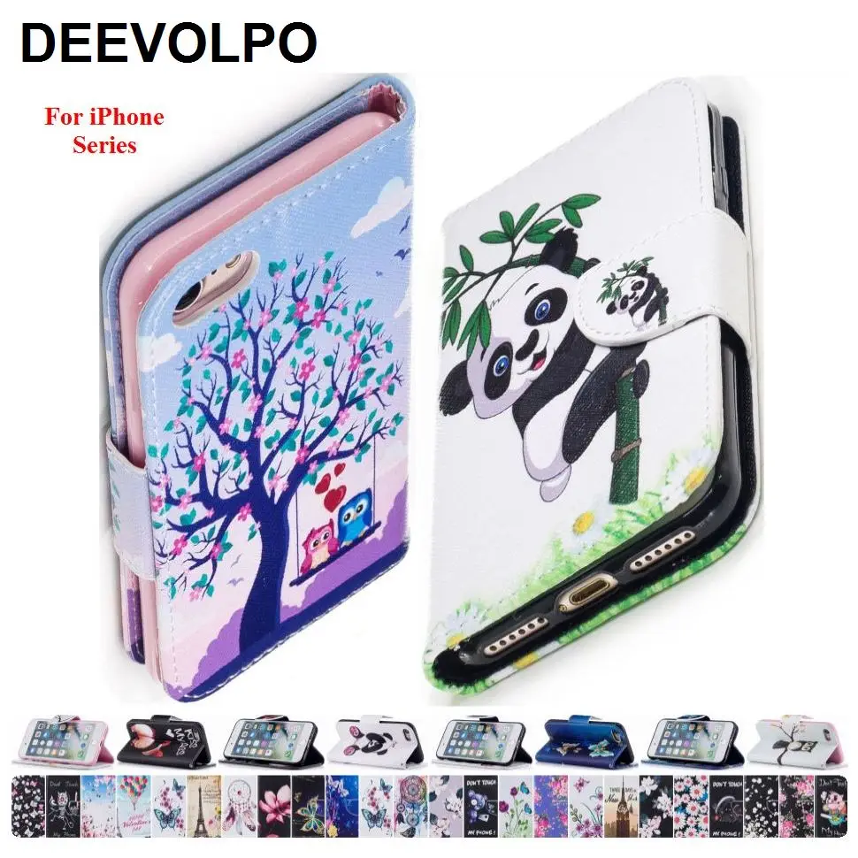 Цветные кожаные чехлы для телефона для Apple iPhone 5 5S SE 6 6S 7 8 Plus X XS MAX XR Чехлы для книг с отделениями для карт Fundas DP07G