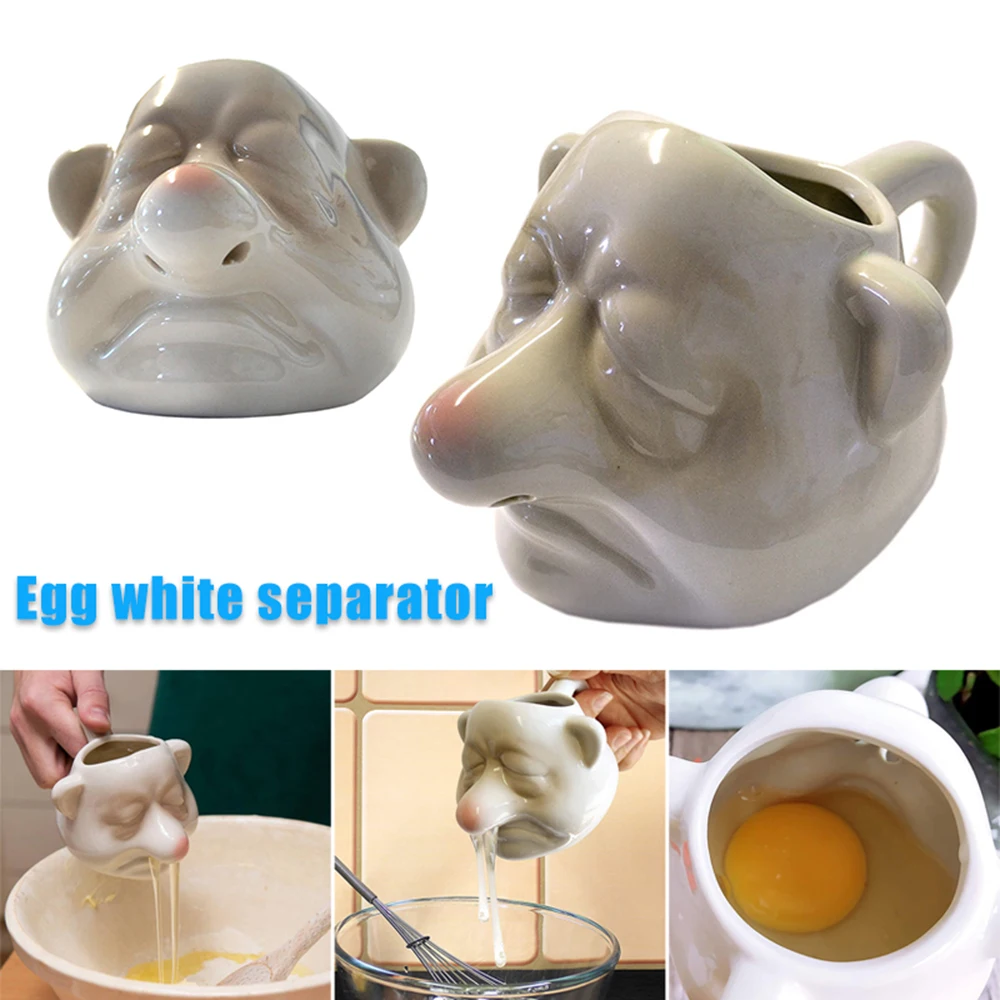 

Funny Dwarf Shaped Ceramic Egg Separator Egg Yolk White Separator Household Kitchen Gadget Egg Tools Cooking Baking can