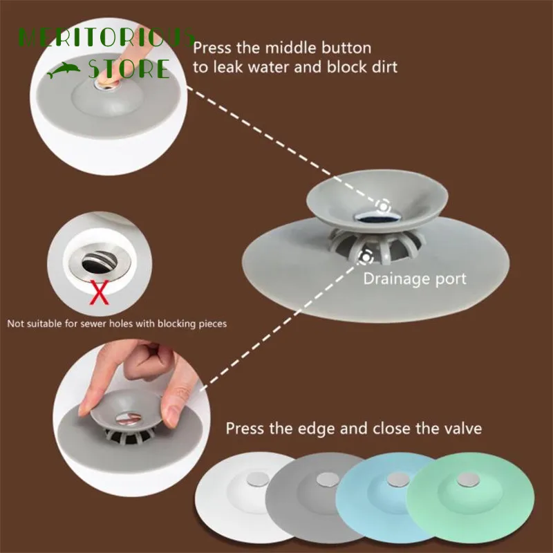

Ufo Sink Drain Plug Silicone Filter Shower Bathtub Floor Water Stop Rubber Kitchen Bathroom Deodorant Plug Household