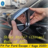 chrome abs rearview mirror rain shade rainproof mirror eyebrow cover trim kit for ford escape kuga 2020 2022 exterior