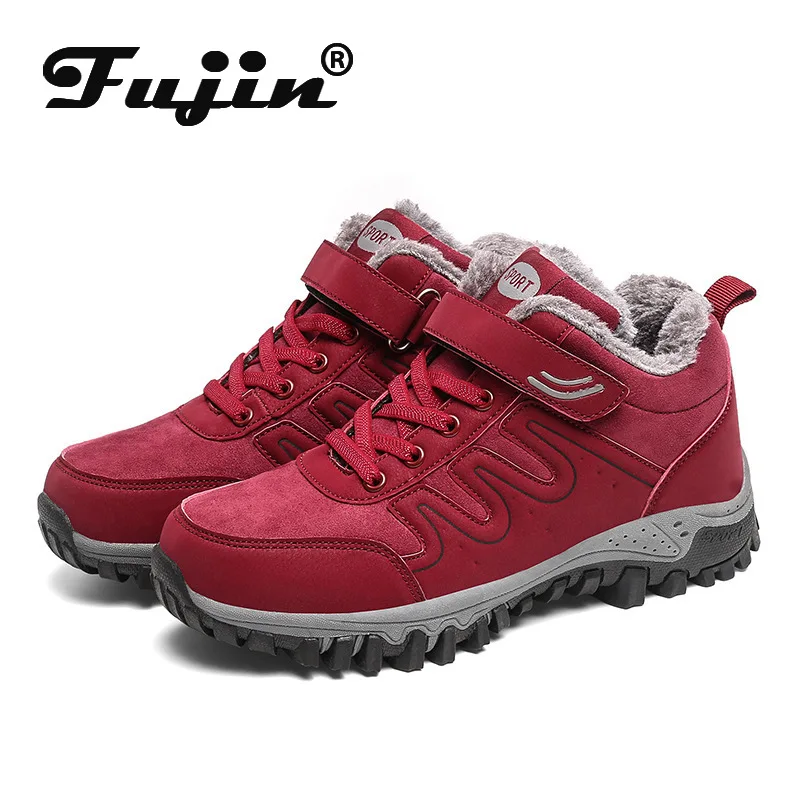 Fujin/зимняя бархатная теплая обувь для пожилых людей Хлопковая с мягкой подошвой