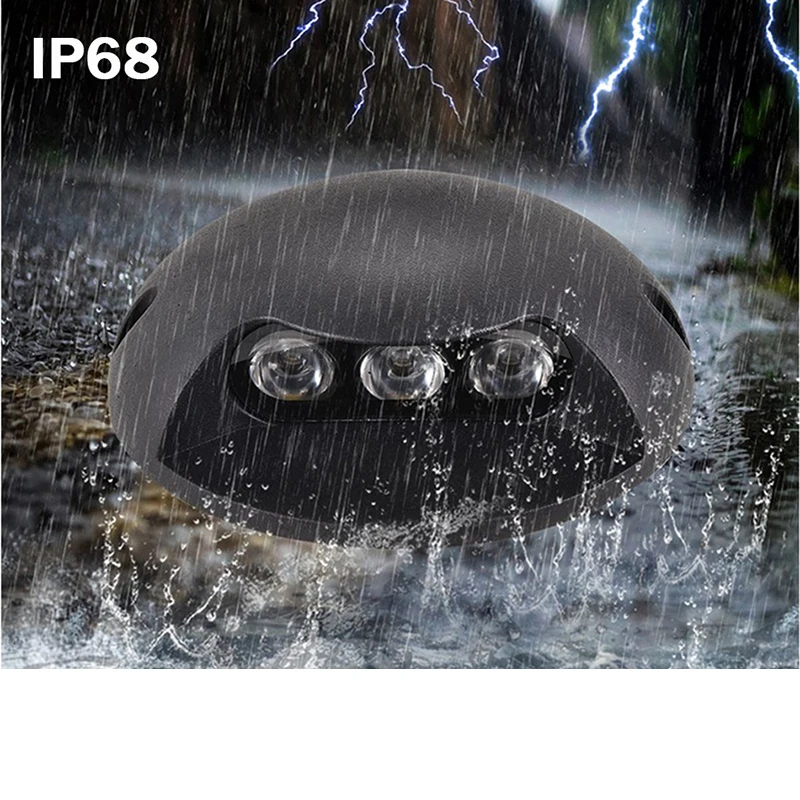 Водонепроницаемый светодиодный светильник IP68 2 Вт 3 6 9 для улицы земли сада