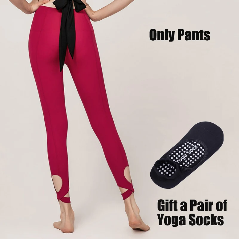Red Pants Сексуальный бесшовный топ для йоги, штаны, Женский комплект для пилатеса, спортивная одежда для спортзала, фитнеса, бега, тренировки, жилет, брюки, без рукавов, спортивный бюстгальтер, костюм - Цвет: Red Pants