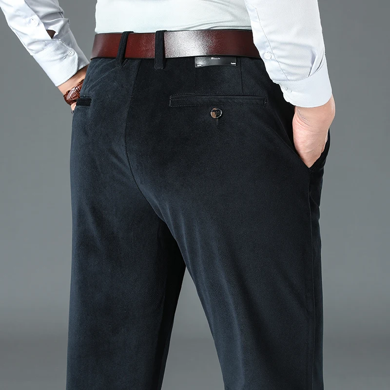 Зимние вельветовые плотные повседневные брюки деловая мода высокое качество