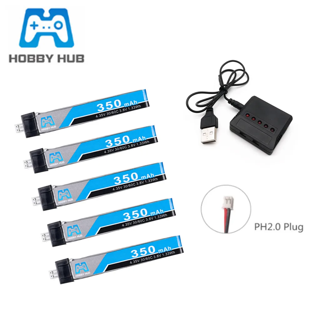 3,8 в 350 мАч 30C/60C LiHV Lipo батарея PH2.0 разъем для UK65 US65 Blade FPV 65S UR65 Дрон запасные части 3,8 в комплект зарядного устройства для аккумулятора