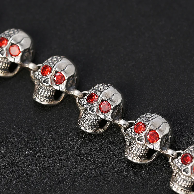 100% 925 пробы Серебряный крутой мужской стальной высококачественный Байкерский