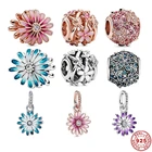 Новинка 2020, стильный простой телефон, яркий синий цветок маргаритки, креативный подходит для браслетов Pandora, оптовая продажа