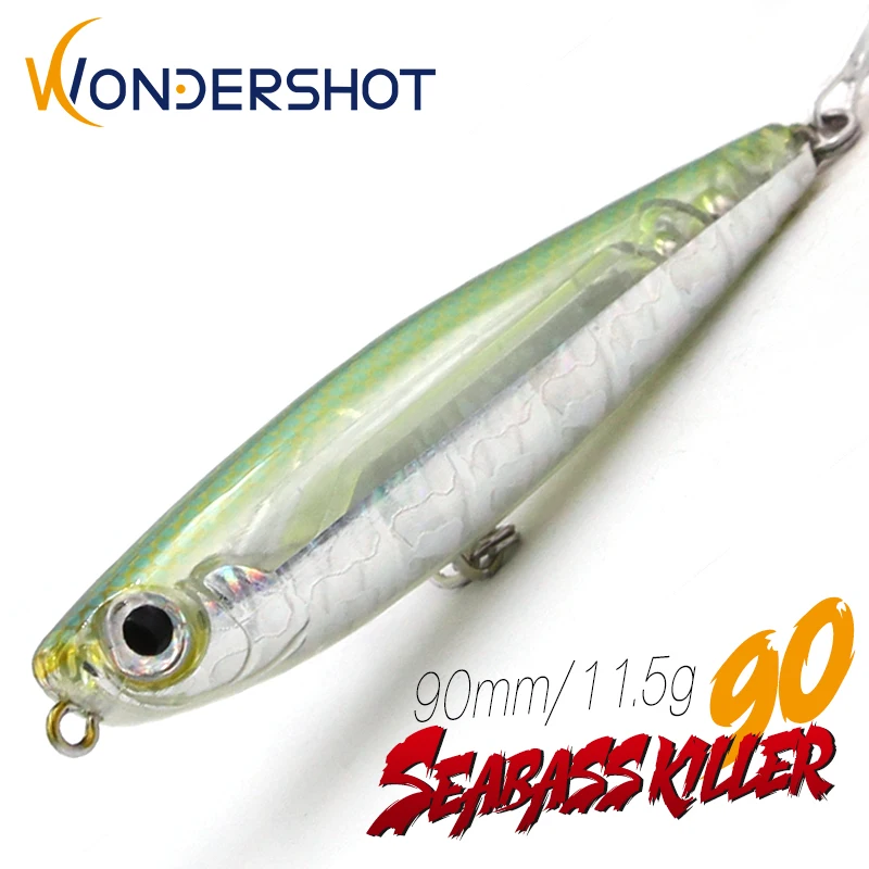Wondershot D02 Fishing Lures 2022 Seabass Killer 90mm/11.5g Isca Artificial Wobbler All For Fishing Sparrow With Mustad Hooks