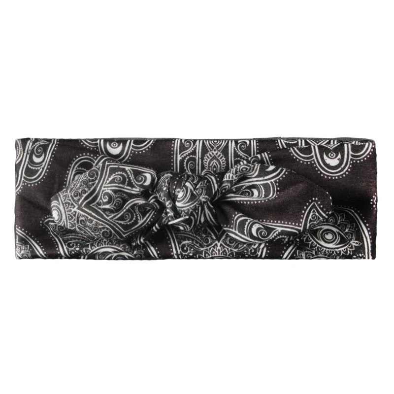 

New rabbit ear shape children's headband exquisite printed pattern polyester cotton material baby knotted hair band