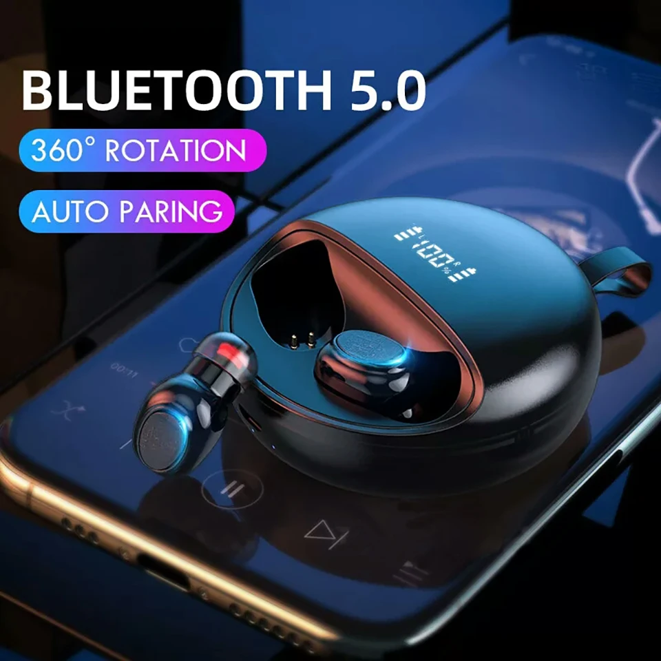 Беспроводные наушники Bluetooth 5 0 светодиодный дисплей TWS беспроводные с сенсорным