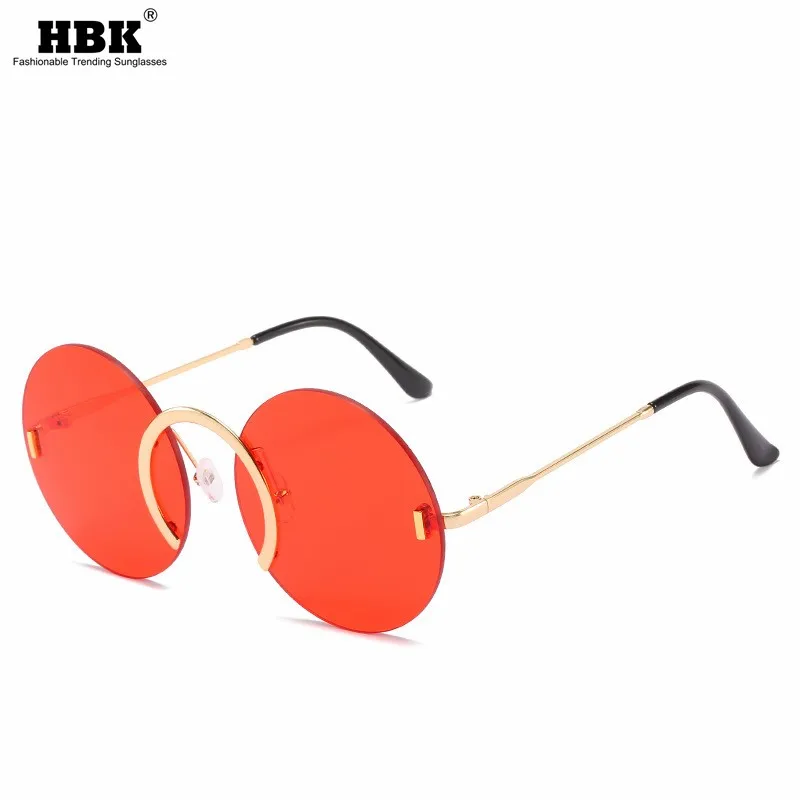 HBK новые индивидуальные круглые красные солнцезащитные очки для женщин и мужчин