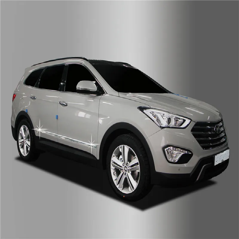 Яркая хромированная дверная полоса ABS противофрикционная для Hyundai Grand SantaFe 4