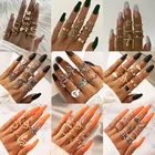 Набор Колец Tocona в виде змеи для мужчин и женщин, винтажные геометрические ювелирные украшения в геометрическом стиле, золотистого и серебристого цвета, с бабочкой