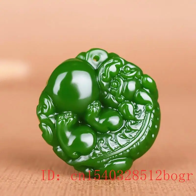 Green Jade Pixiu Pendant for Women Fashion Carved Chinese Necklace Natural Jadeite Gifts Men Jewelry Amulet Charm | Украшения и