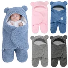 Зимние теплые спальные мешки для новорожденных, мягкое одеяло-кокон для детей 0-6 месяцев, одеяло для сна