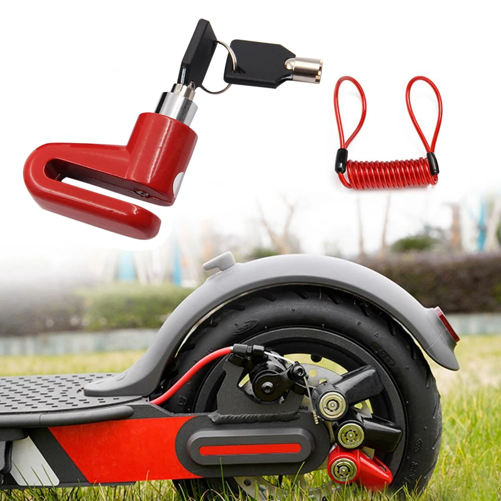 

Black Red Anti-Theft Steel Wire Lock Disc Brakes Wheels Locker for Xiaomi Mijia M365 Electric Scooter Lock Accessories