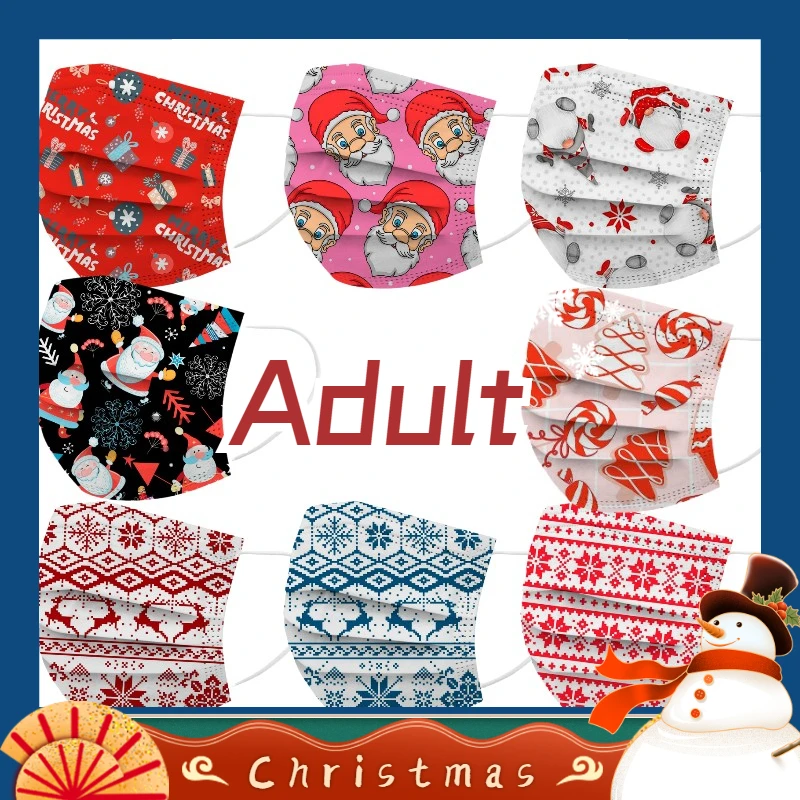 

Christmas Mask Adult Mascarillas Negras Desechables Mascherine Nere Masques Enfants Face Mask New Year Three-layer Cubrebocas