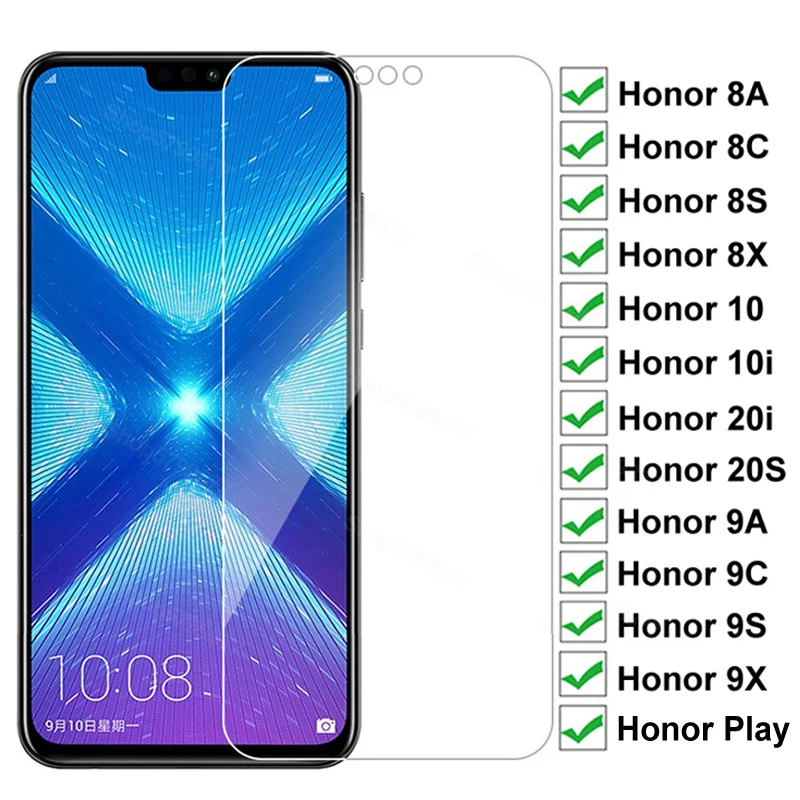 9D Защитное стекло для Huawei Honor 8X 8A 8C 8S 9A 9C 9S 9X закаленное экрана с защитой от взрывов