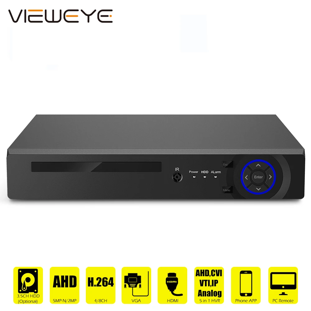 Мини-видеорегистратор для систем видеонаблюдения AHD 1080N 4 канала 8 каналов VGA HDMI NVera