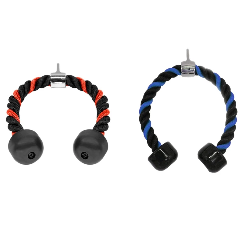 

Hot 2 Pcs 27.5 Inch Cable Rope Attachment Nylon Braided Tricep Rope Press Cable Triceps Pushdown for Home Fitness Pull-Down