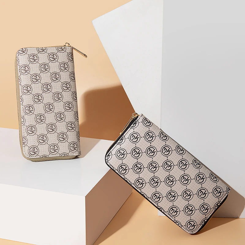 MARRY KORS, женские кожаные кошельки на молнии, бежевый карман для телефона, кошелек, держатель для карт, Женский Длинный кошелек, портмоне, держатель для карт, клатч