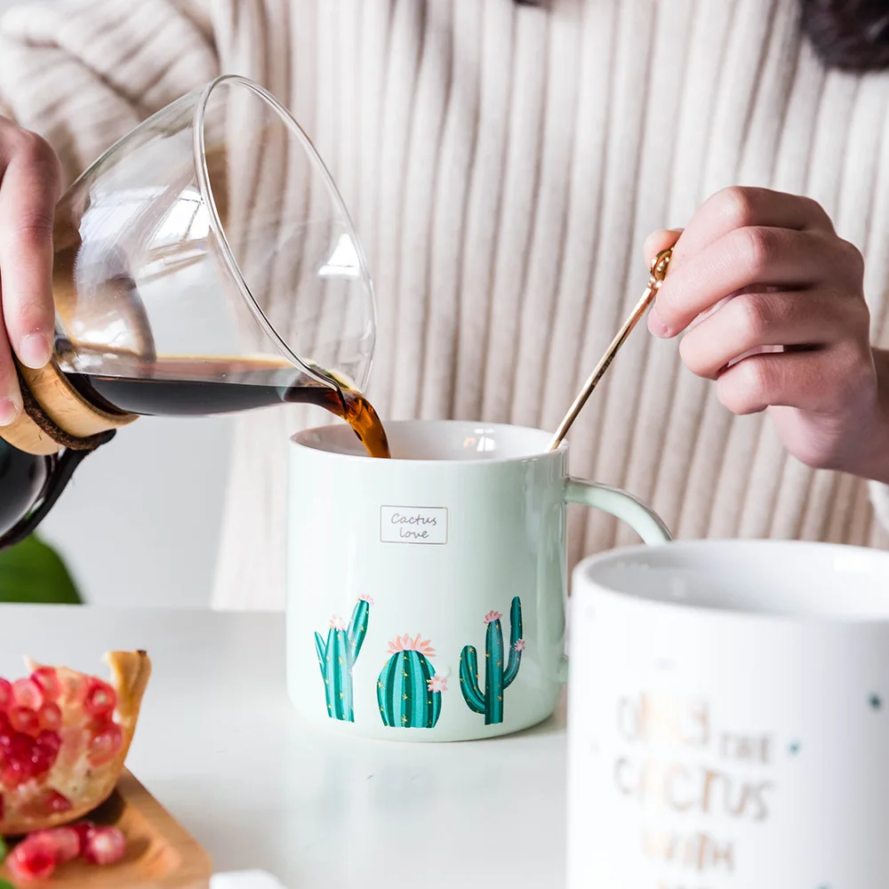 Кружка FUNBAKY керамическая с изображением кактуса 300 мл|Кружки| |