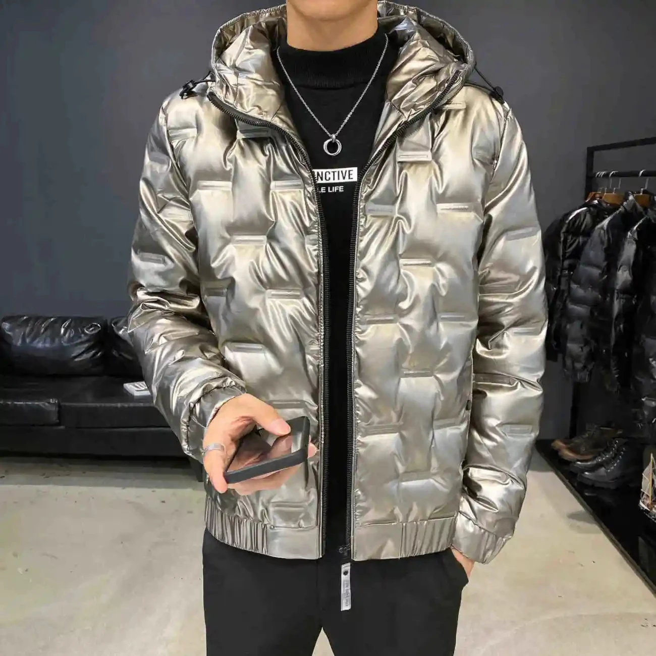 White Duck Down Jacket 2023 New Men's Winter Trend Short Style Light And Warm Korean Version Leisure Bright Face Slim Fit
