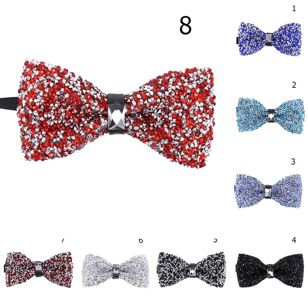 

New Bow Tie Crystal Bing Butterfly Knot For Men Wedding Banquet Feast Club Party Bridegroom Shining Fashion Hot Sold Bowtie 2021