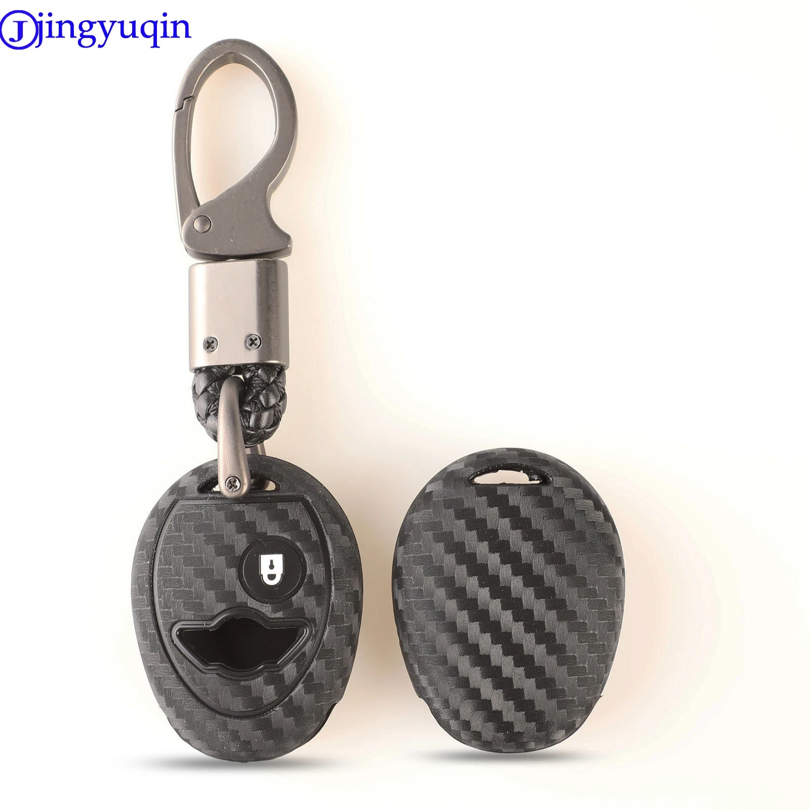 jingyuqin Carbon Silicone Car Key Case Cover 1 Buttons For BMW Mini One Cooper R50 R53 | Автомобили и мотоциклы