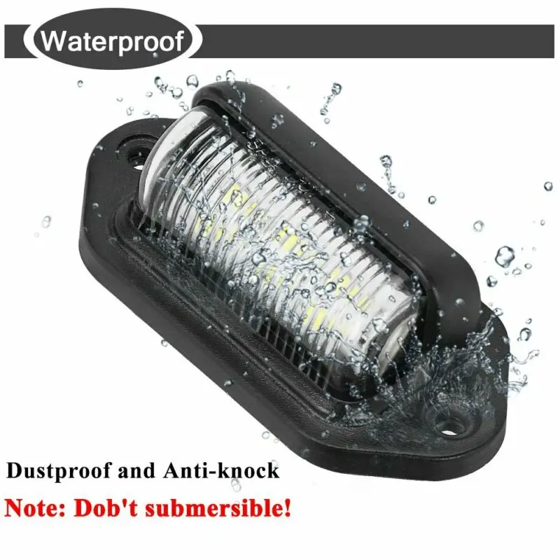 

4x 12V Universal White 6 LED License Plate Tag Lights Lamp Truck SUV Trailer Van LED License Plate Light