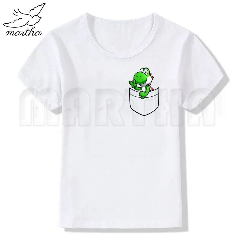 Белая футболка для маленьких девочек с рисунком аниме Марио единорога Драго бала