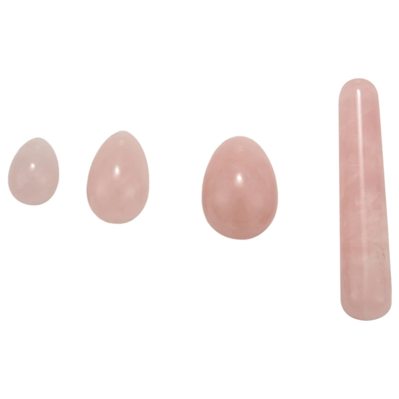 

Палочка для яиц, 3 просверленных яиц из натурального розового кристалла, кварца, нефрита + 1 массажная палочка для упражнений Кегеля, 4 шт. в на...