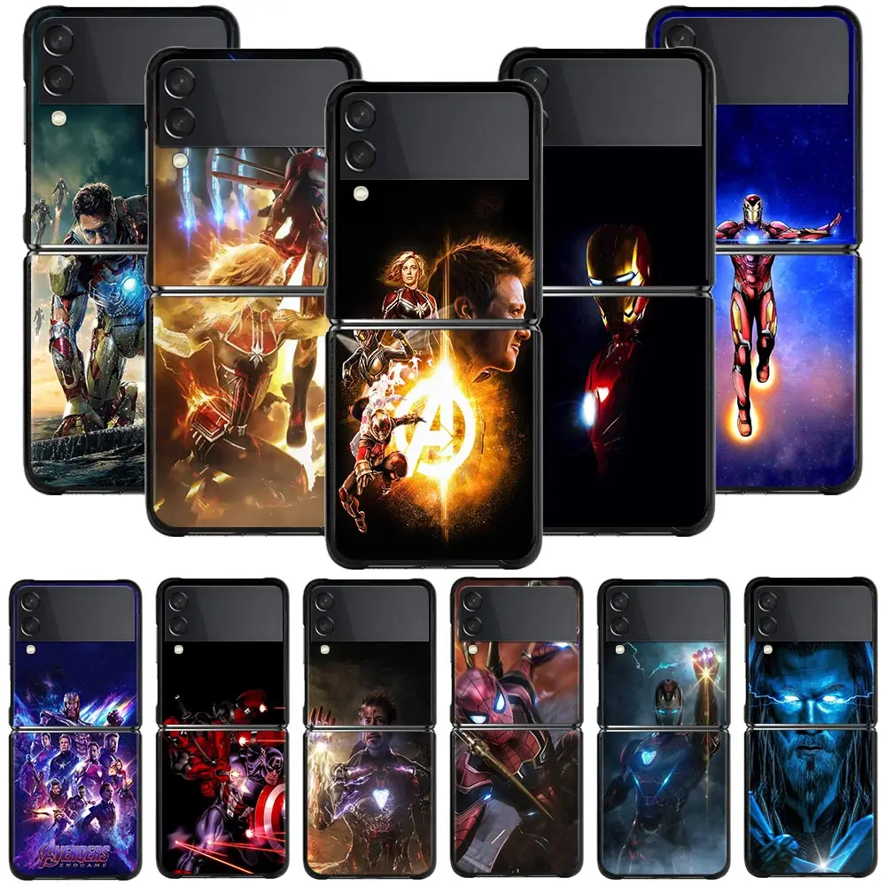 

Marvel Iron Man Avengers Endgame Phone Case For Samsung Galaxy Z Flip3 5G Z Flip 3 5G z flip zflip3 Cases PC Fundas Hard Coque