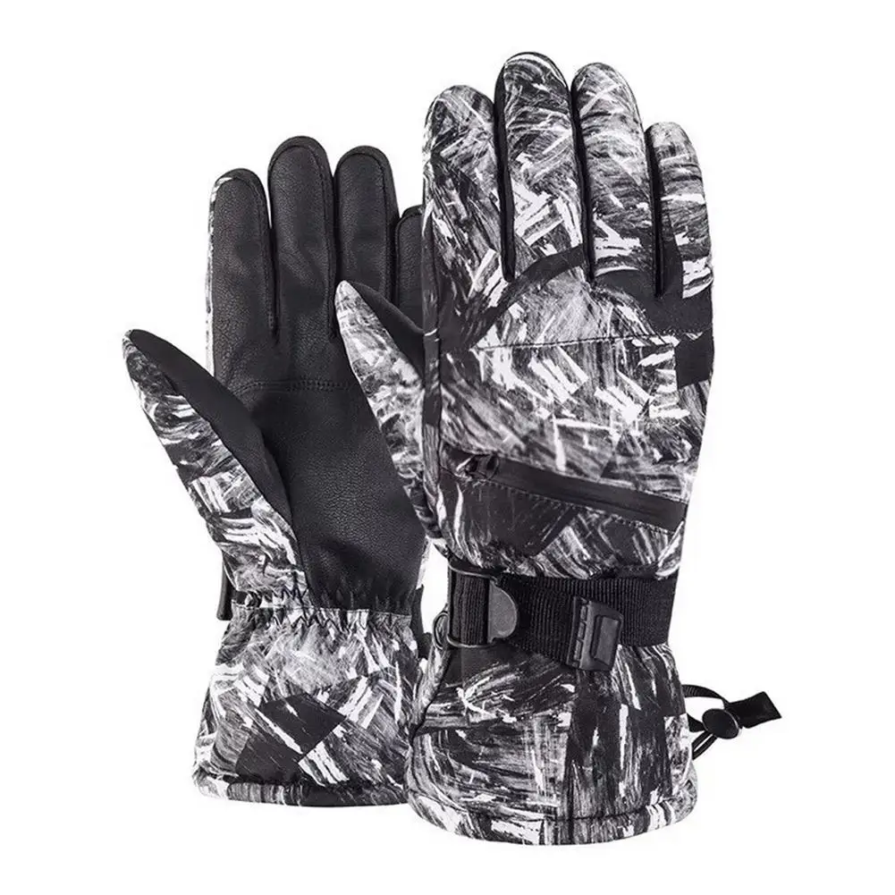 

Irregular Graffiti Touch Ski Gloves Waterproof Warm Gloves Touchscreen Winter Gloves Random Pattern