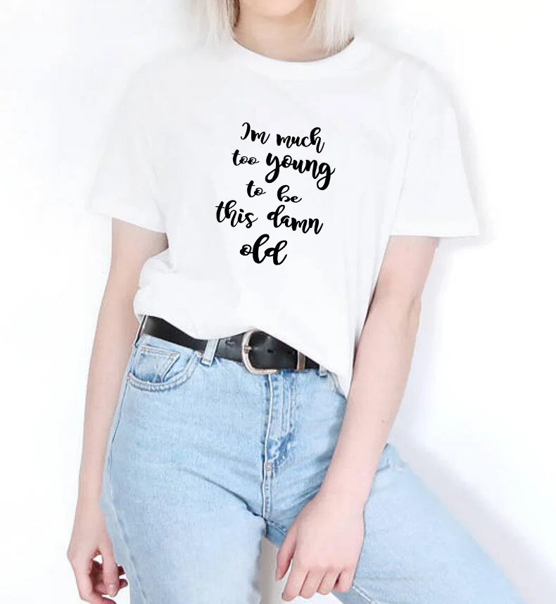 Женская хлопковая Футболка с круглым вырезом принтом|Футболки| |