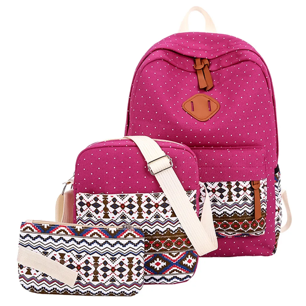 Hot Pink Aelicy, Холщовый Рюкзак, этнический стиль, для прогулок, для ноутбука, рюкзаки, школьный, модный, для путешествий, мужской, Mochilas Feminina, Повседневный, женский, школьный рюкзак - Цвет: Hot Pink